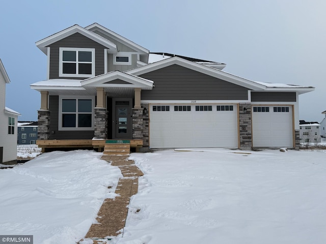 view of front of house with a garage