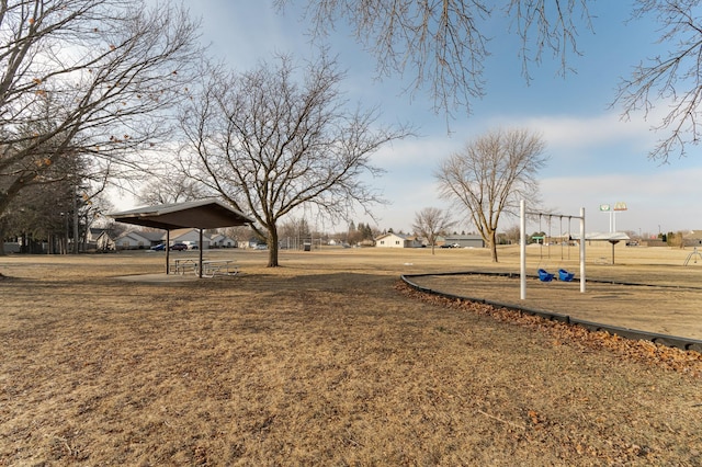 view of yard with a playground