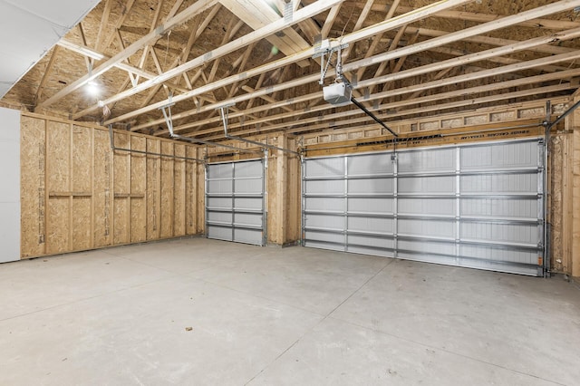 garage featuring a garage door opener