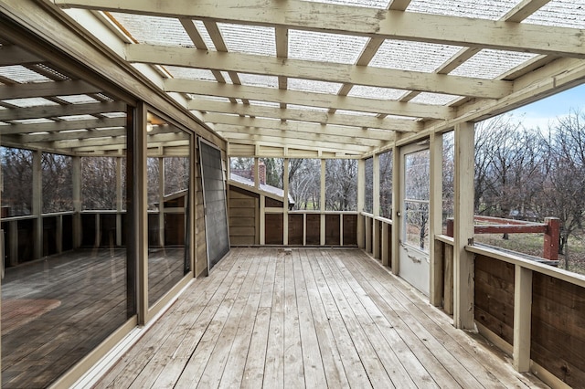 view of unfurnished sunroom