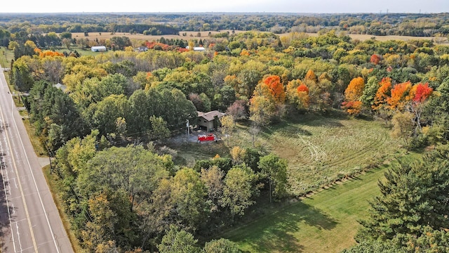 bird's eye view with a rural view