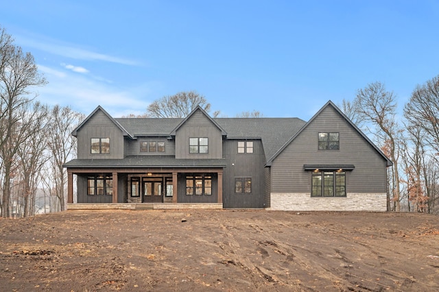 view of modern inspired farmhouse