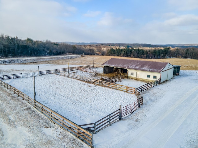 drone / aerial view featuring a rural view