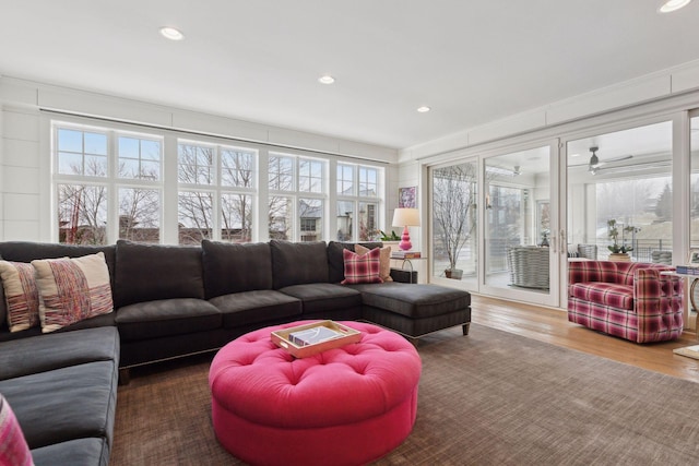 living room featuring hardwood / wood-style floors