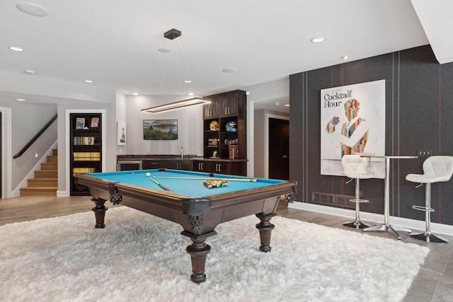 rec room with pool table