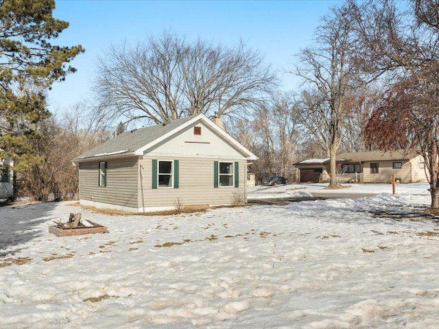 view of snowy exterior