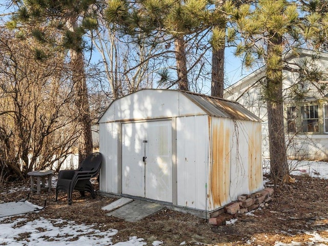 view of snow covered structure