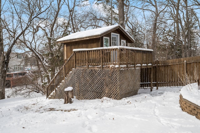 exterior space featuring a deck