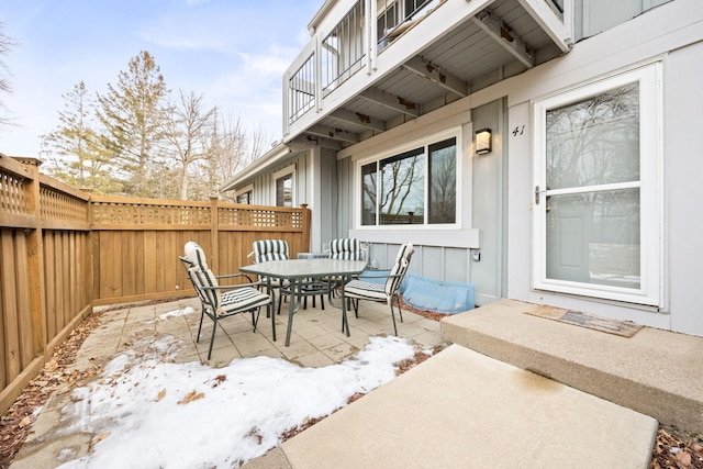 view of patio / terrace with a balcony