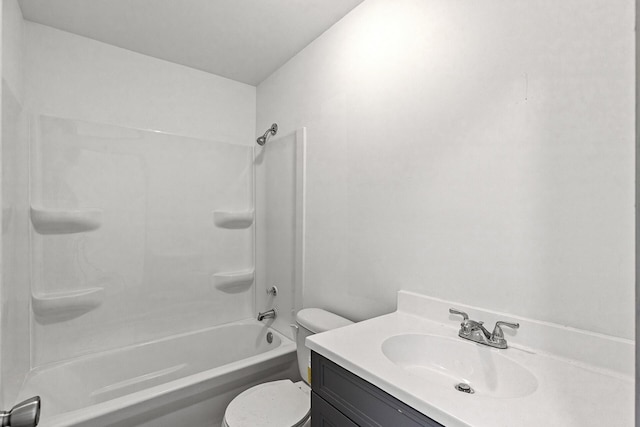 full bathroom featuring vanity, toilet, and tub / shower combination