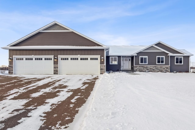 view of front of house with a garage