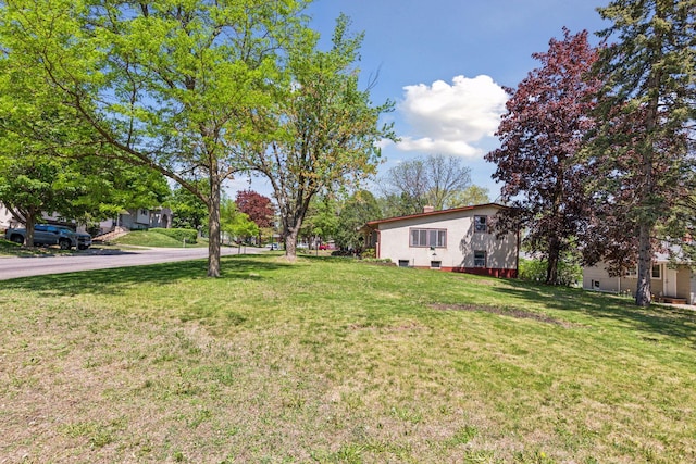 view of grassy yard