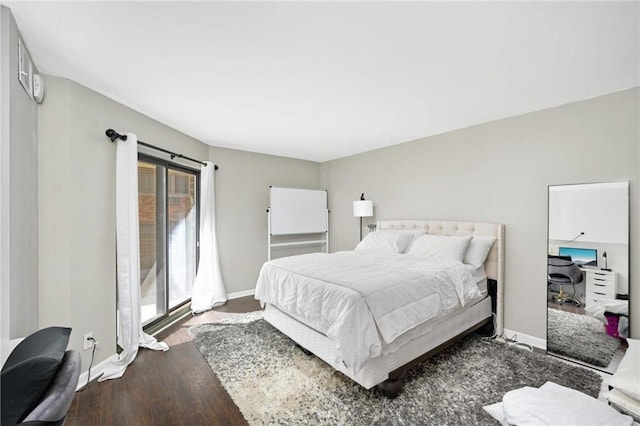 bedroom featuring dark wood-type flooring