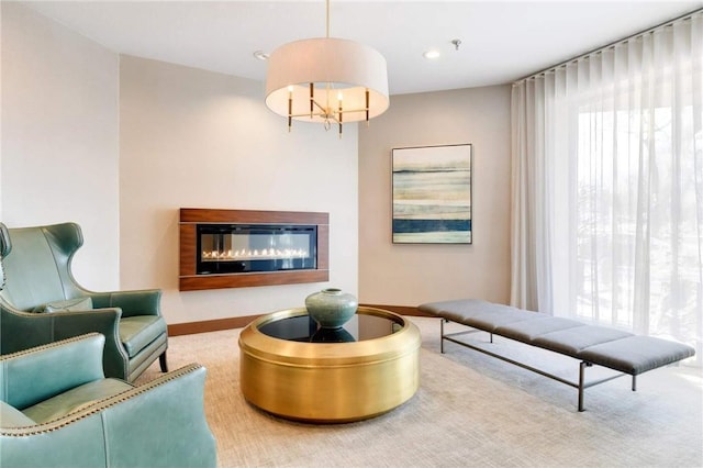 interior space with a chandelier and plenty of natural light