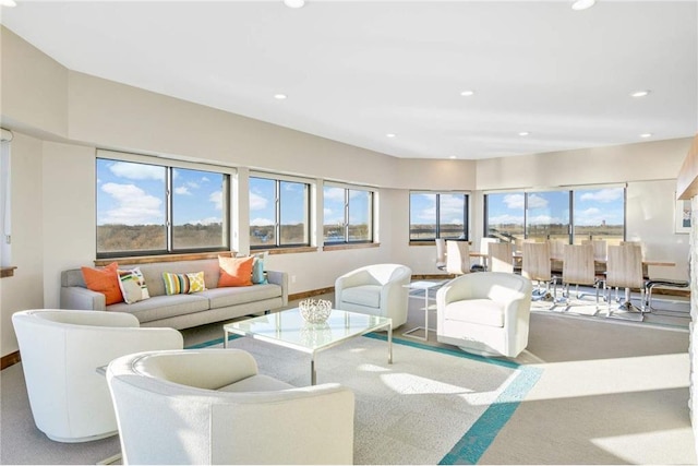 living room featuring carpet floors