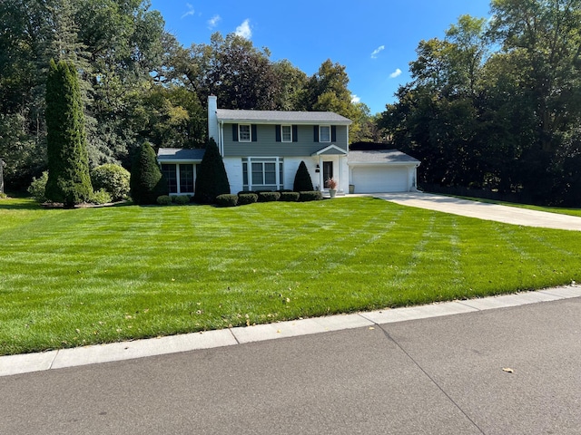 colonial home with a front yard