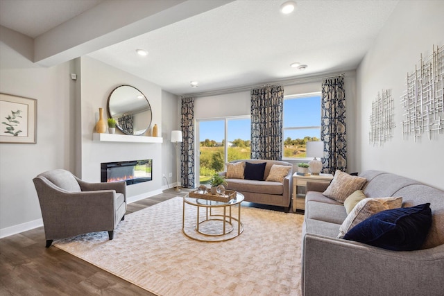 living room featuring hardwood / wood-style flooring