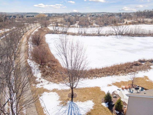 view of snowy aerial view