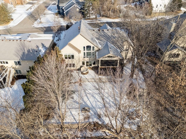 view of snowy aerial view