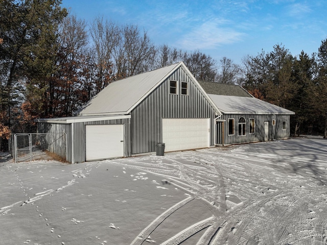 garage featuring fence