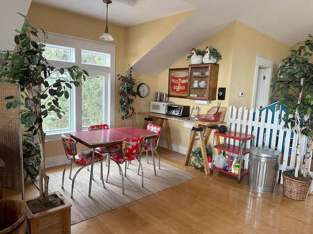 dining room with light hardwood / wood-style flooring