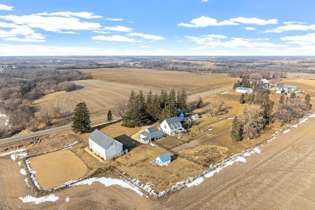 bird's eye view with a rural view