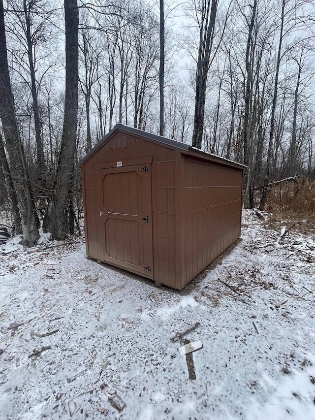 view of snow covered structure