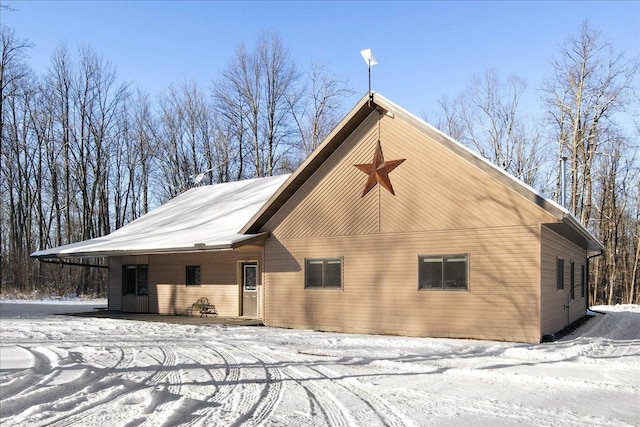 view of snowy exterior