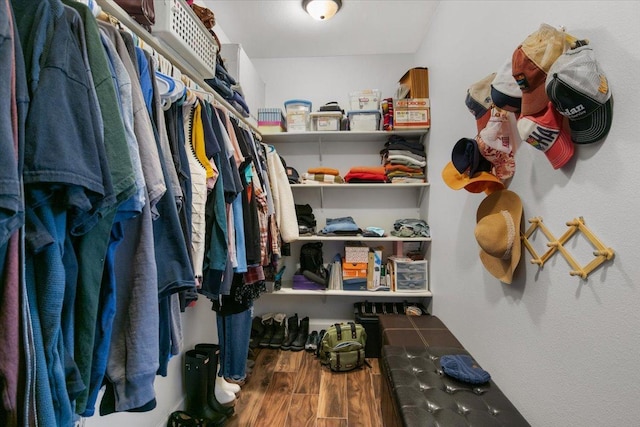 spacious closet featuring wood-type flooring