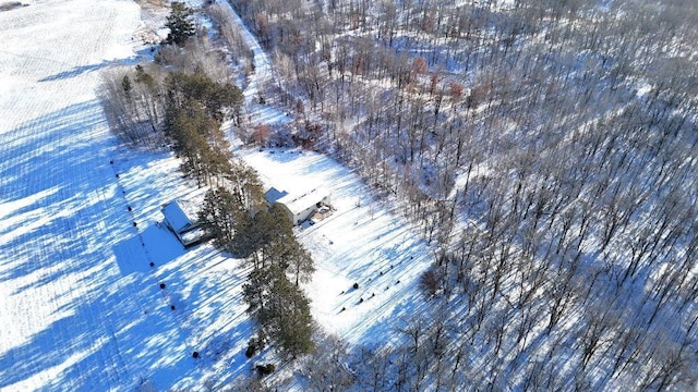 view of snowy aerial view