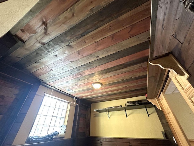 interior details with wood ceiling