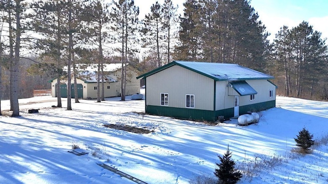 view of snow covered exterior