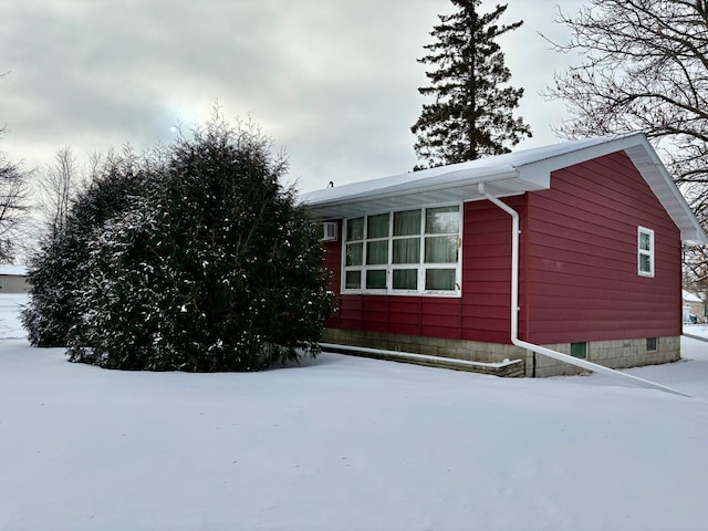 view of snowy exterior