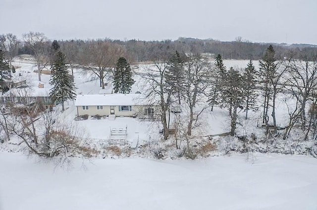 view of snowy aerial view