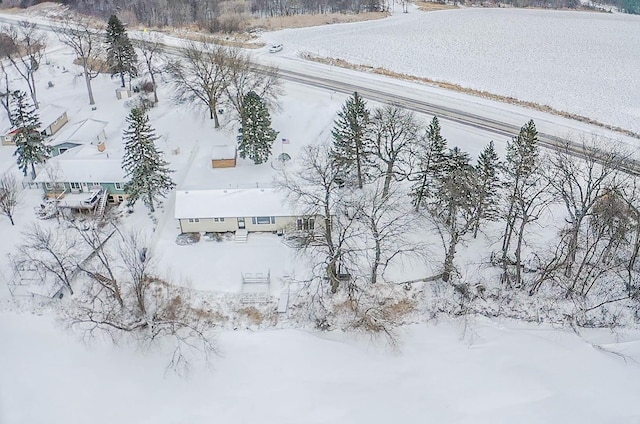 view of snowy aerial view