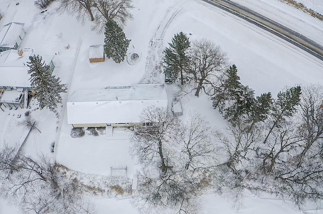 view of snowy aerial view