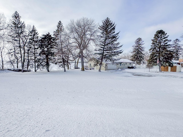 view of snowy yard