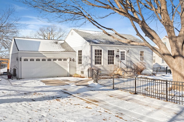 view of front of property featuring a garage