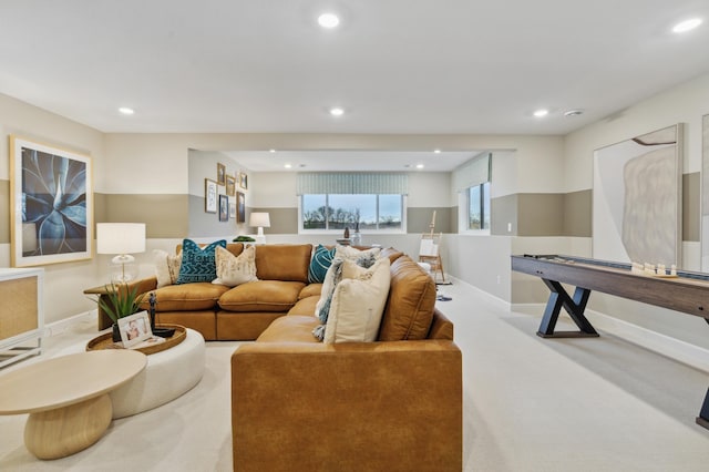 living room featuring carpet