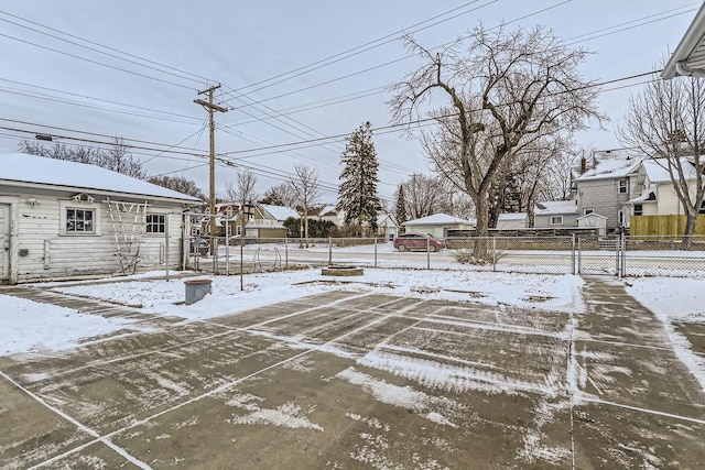 view of yard covered in snow