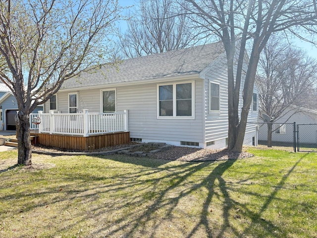 707 Haarfager Ave N, Canby, MN 56220 - rear view of house featuring a deck and roof with shingles