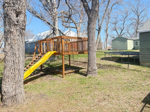 707 Haarfager Ave N, Canby, MN 56220 - view of yard with a trampoline and a playground