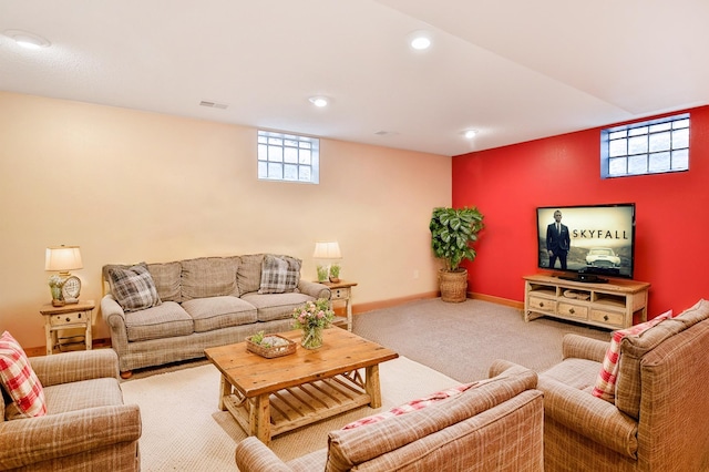 view of carpeted living room