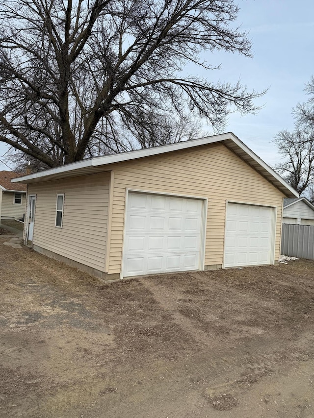 view of garage