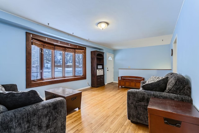 living room featuring light hardwood / wood-style floors