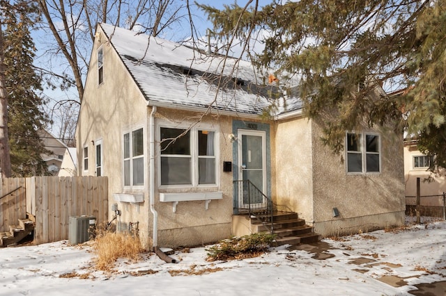 view of front of house with central AC