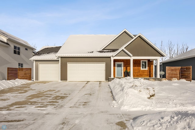 view of front facade featuring a garage