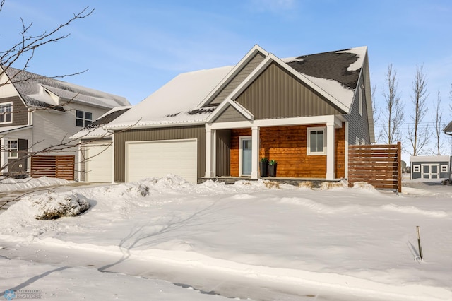 view of front of home featuring a garage