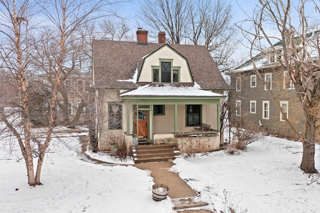 view of front of house featuring covered porch