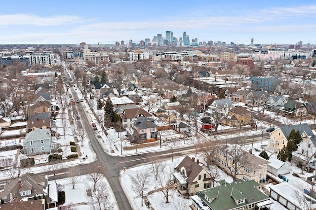 view of snowy aerial view